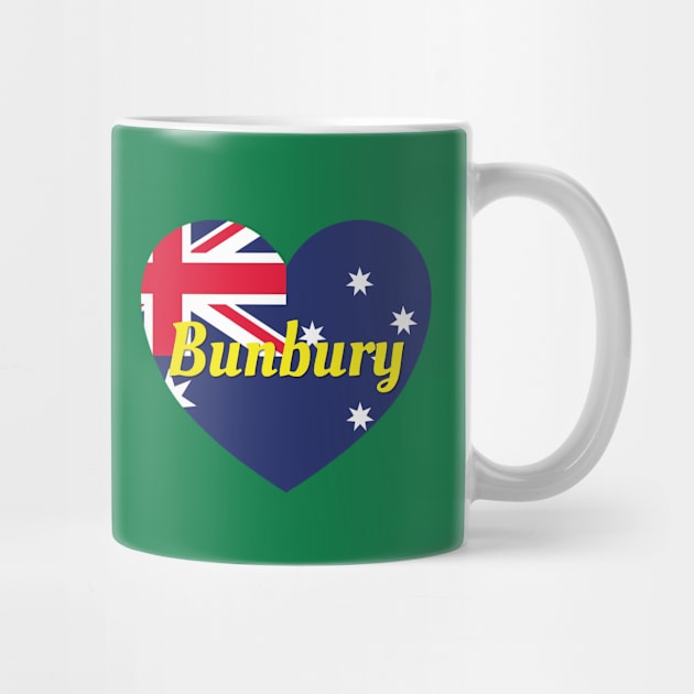 Bunbury WA Australia Australian Flag Heart by DPattonPD